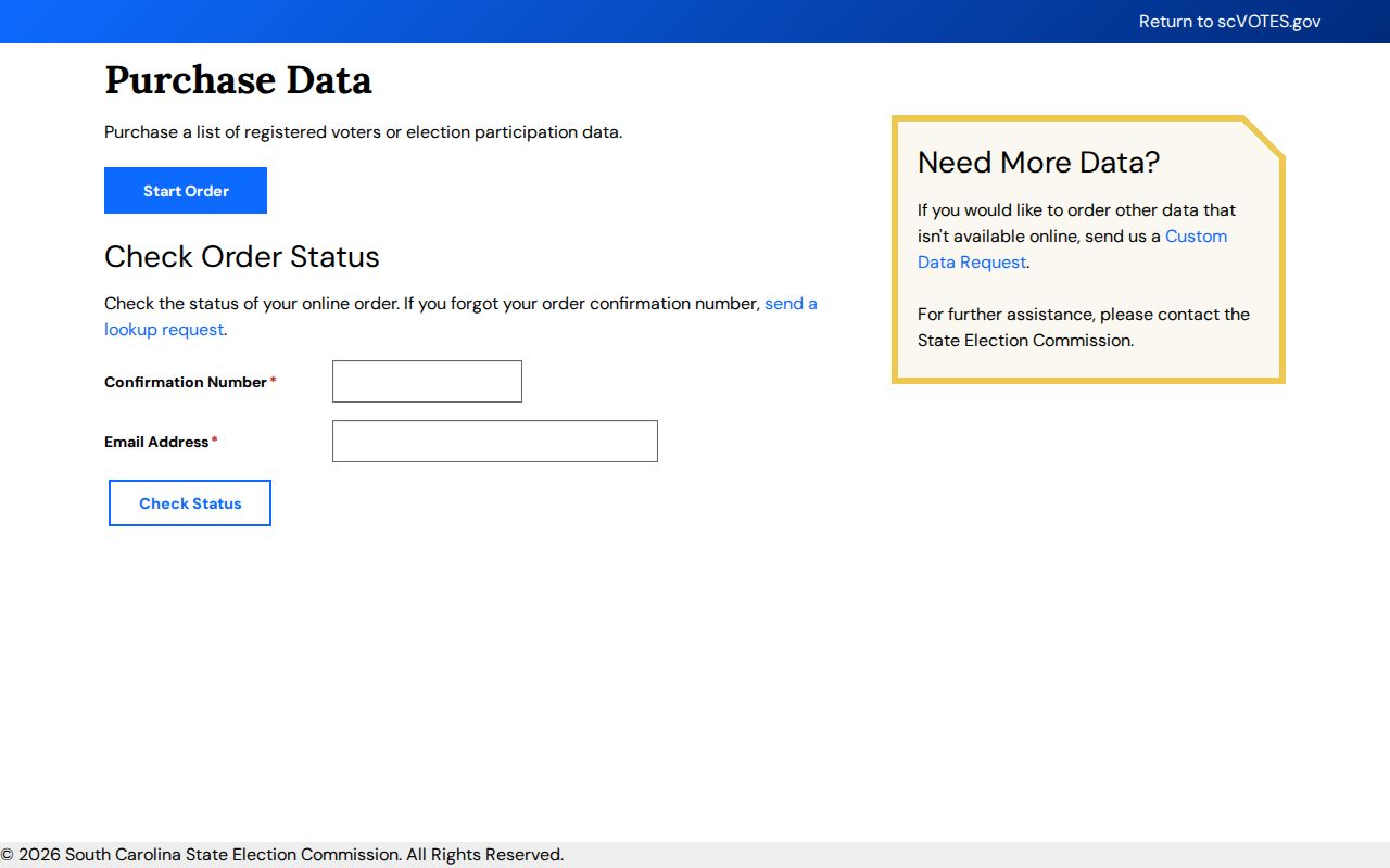 Berkeley County neighbors South Carolina voter list ordering portal